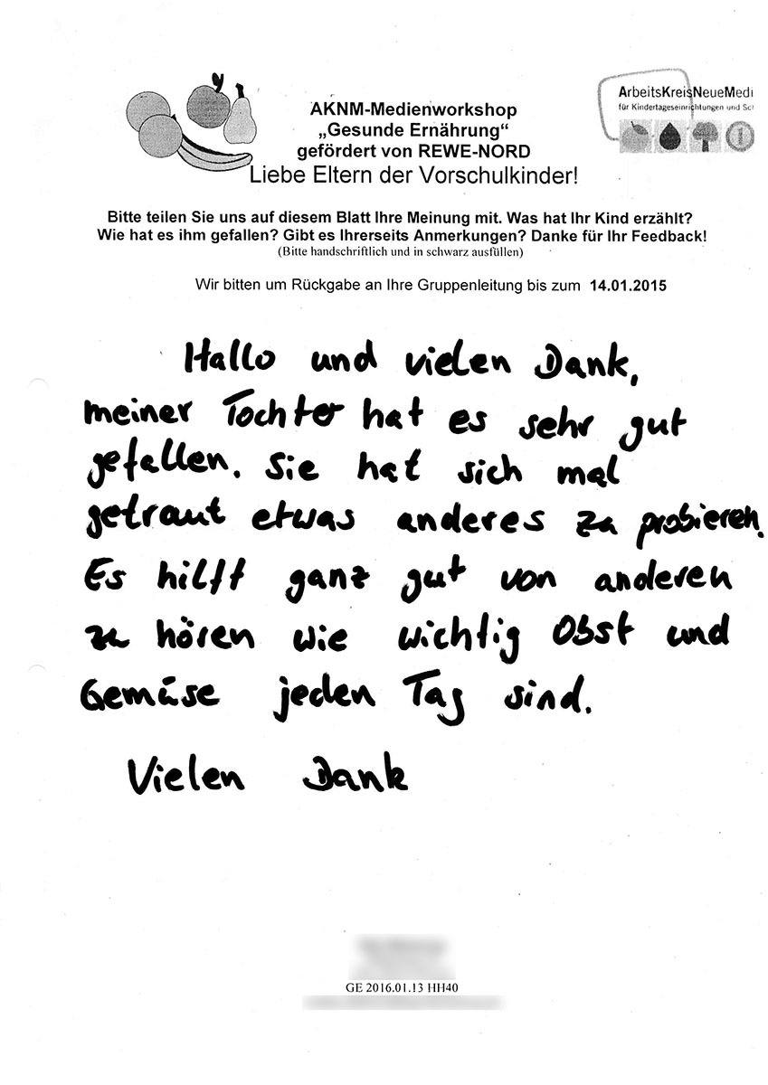 Eltern - Gesunde Ernährung - 13.01.16 - RN - Hamburg