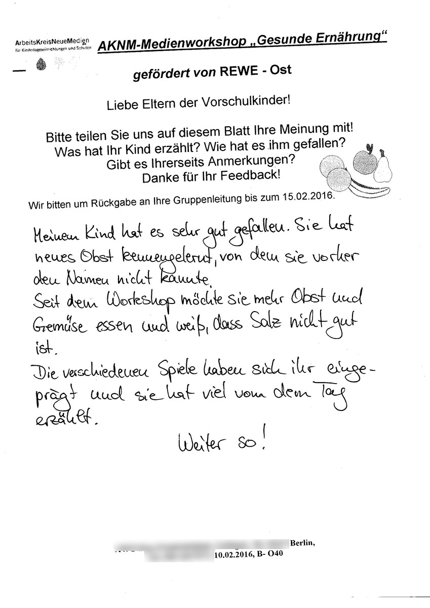 Eltern - Gesunde Ernährung - 10.02.16 - RO - Berlin