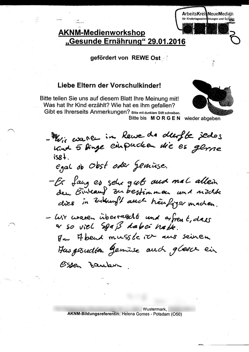 Eltern - Gesunde Ernährung - 28.01.16 - RO - Wustermark
