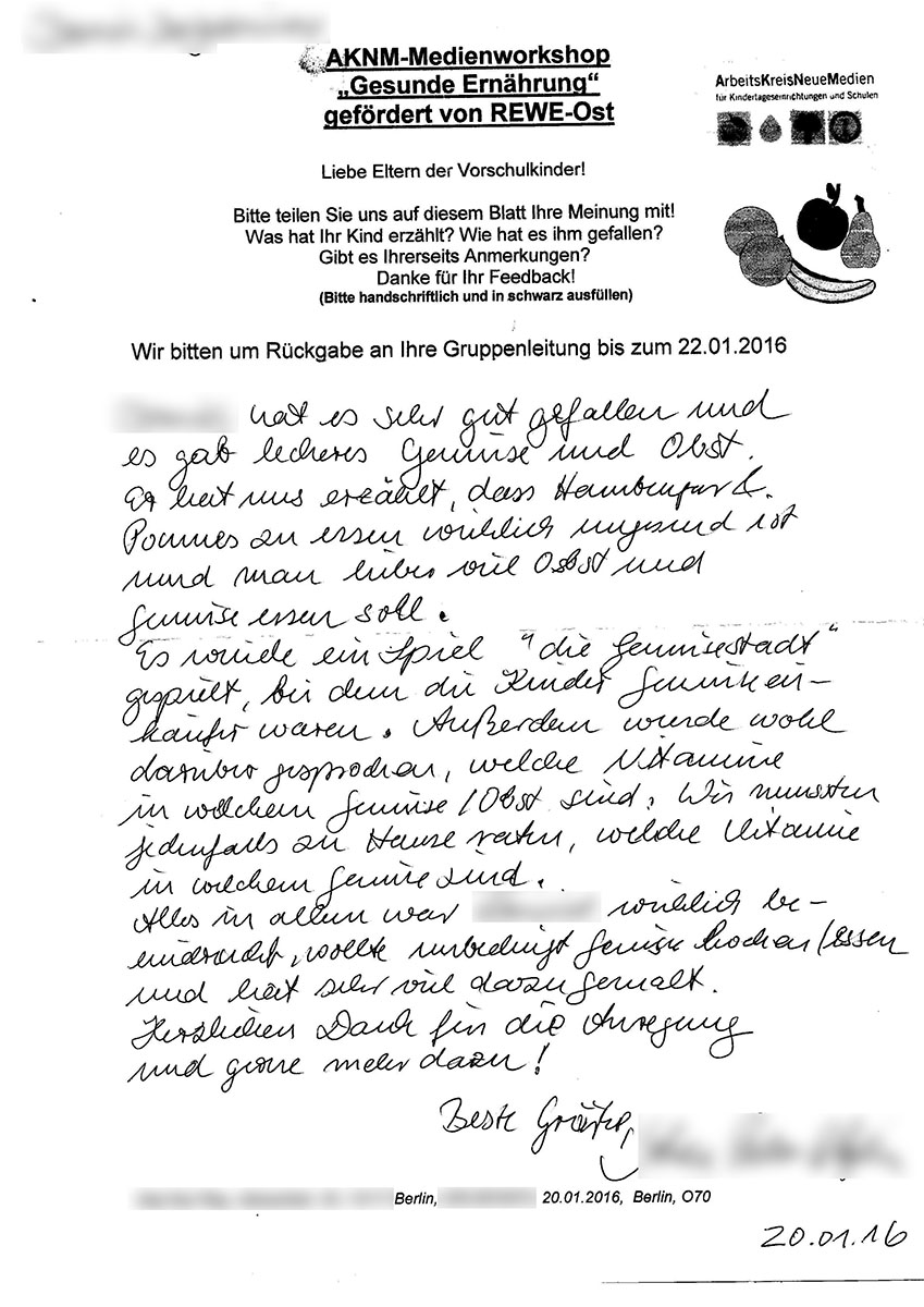 Eltern - Gesunde Ernährung - 20.01.16 - RO - Berlin