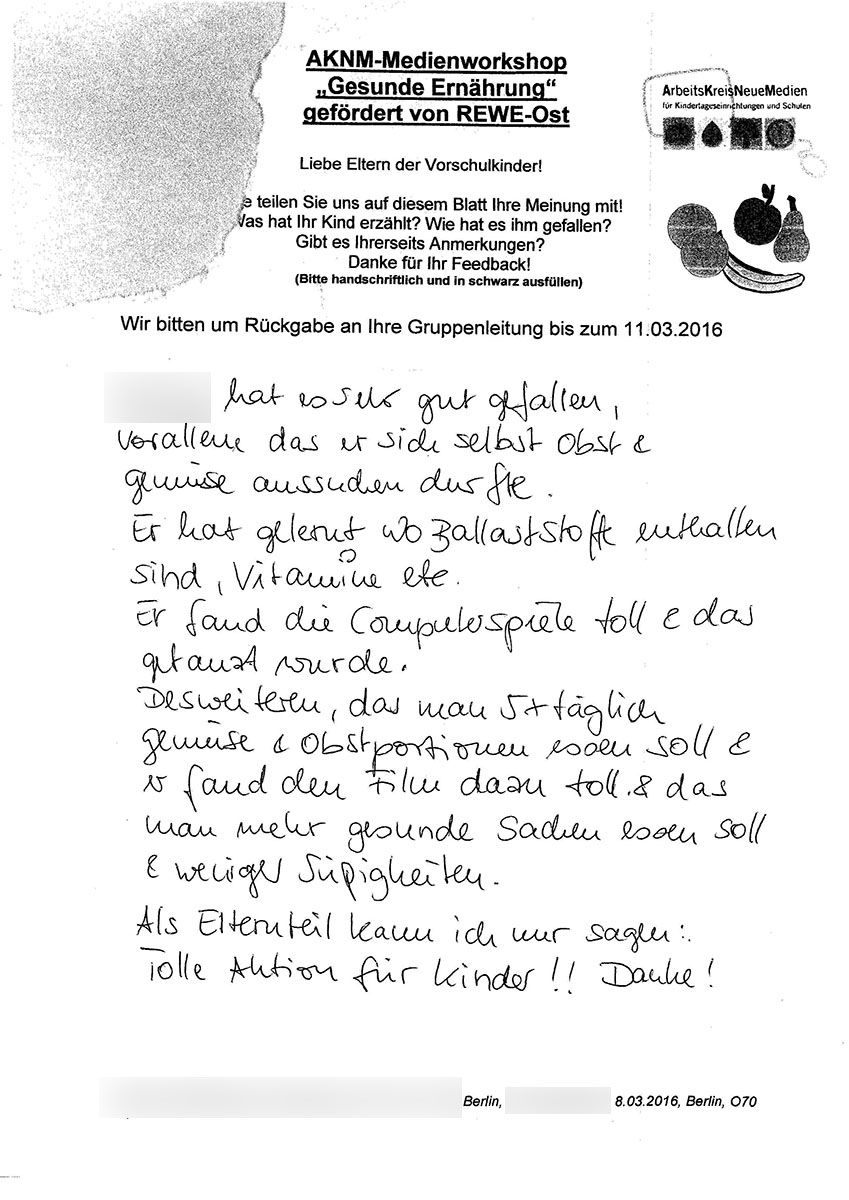 Eltern - Gesunde Ernährung - 08.03.16 - RO - Berlin