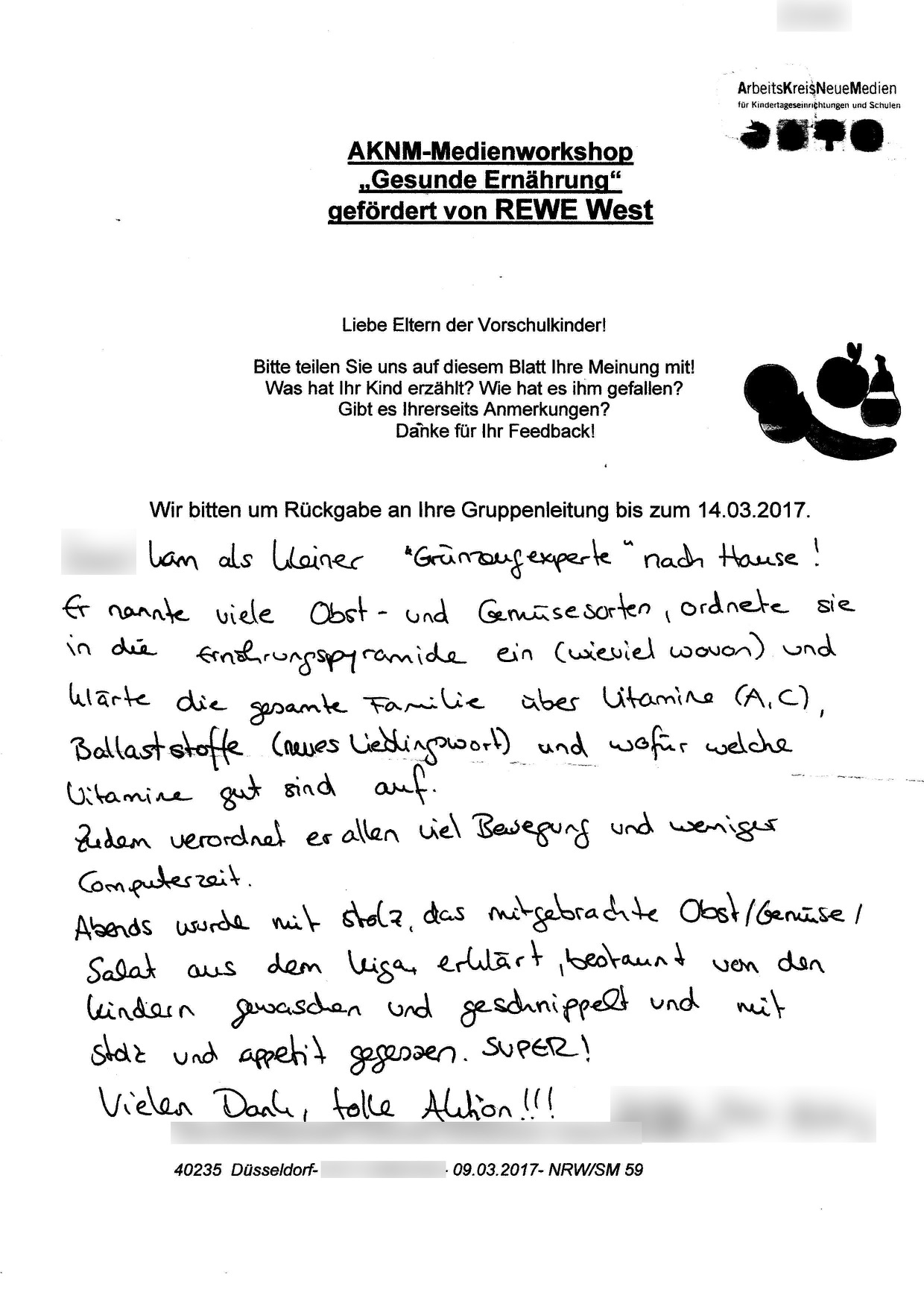 Eltern - Gesunde Ernährung - 09.03.17 - RW - Düsseldorf