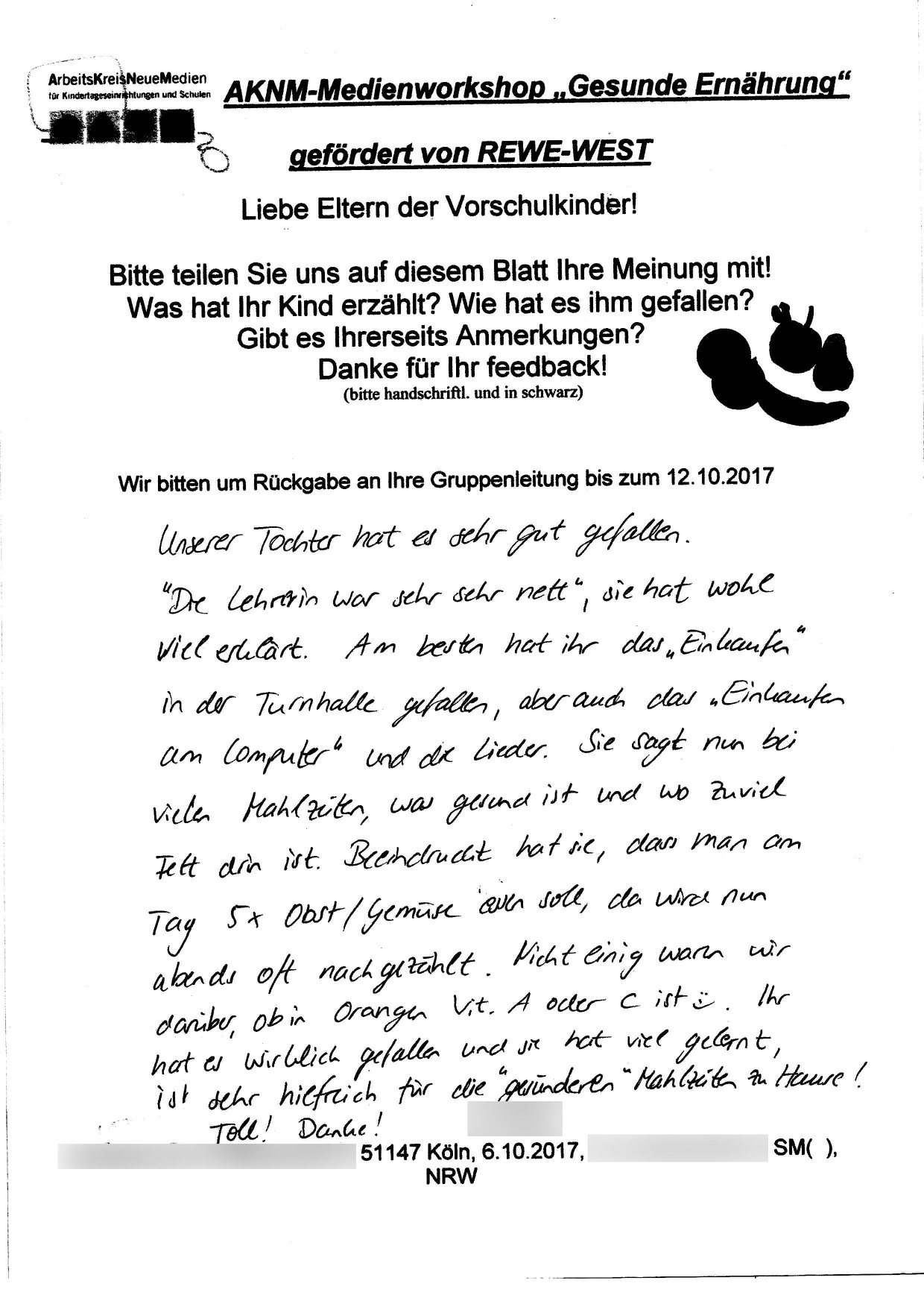 Eltern - Gesunde Ernährung - 06.10.17 - RW - Köln