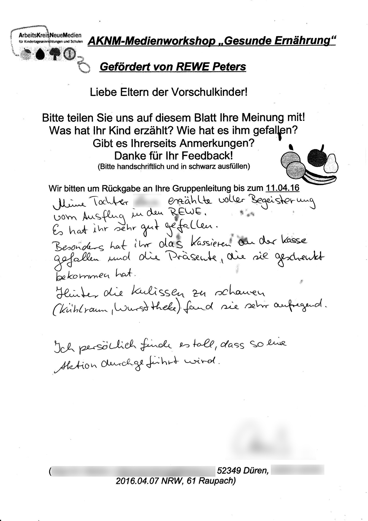 Eltern - Gesunde Ernährung - 07.04.16 - PKW Peters - Düren