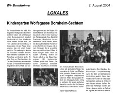 2004.08.02 - Wir Bornheimer - Kindergarten Wolfsgasse - Gesunde Ernährung - Bornheim-Sechtem - PKW Hamacher