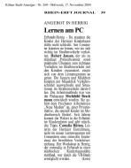 2004.11.17 - Kölner Stadt-Anzeiger Nr. 269 - Lernen am PC - Straßenverkehr - Erftstadt-Herrig - VR-Bank Rhein-Erft