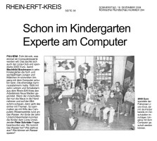 2004.12.16 - Kölnische Rundschau Nr. 294 - Schon im Kindergarten Experte am Computer - Wasser - Pulheim - Lions Club Pulheim