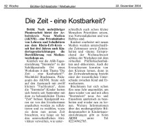 2004.12.22 - Brühler-Schlossbote Woche 52 - Die Zeit, eine Kostbarkeit - Zeit und Raum - Brühl - VR-Bank Rhein-Erft