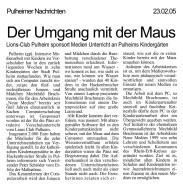 2005.02.23 - Pulheimer Nachrichten - Der Umgang mit der Maus - Wasser - Pulheim - Lions Club Pulheim