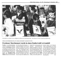 2005.12.22 - Kölner Stadt-Anzeiger Nr. 297 - Frechener Storchennest wurde in einen Zauberwald verwandelt - Erstes Lesen und Schreiben - Frechen - RB Frechen-Hürth, Kita FörderVerein