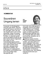 2006.06.28 - Kölnische Rundschau Nr. 147 - Souveränen Umgang lernen - Kommentar