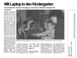 2006.09.01 - Rhein-Erft Rundschau Nr. 203 - Mit Laptop in den Kindergarten - Wasser - Elsdorf - REWE Vierlinden