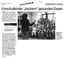 2007.01.31 - Rhein-Erft Rundschau - Vorschulkinder zaubern gesundes Essen - GesErn - Hürth - AOK