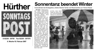 2007.02.10 - Sonntags Post KW 6 - Sonnentanz beendet Winter - WW - Hürth - RB Frechen-Hürth eG