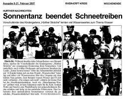 2007.02.21 - Hürther Nachrichten Wochenende Nr. 8 - Sonnentanz beendet Schneetreiben - WW - Hürth - RB Frechen-Hürth eG