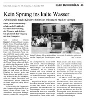 2007.12.13 - Kölner Stadt-Anzeiger - Kein Sprung ins kalte Wasser - Wasser - Köln-Rondorf - REWE Vierlinden