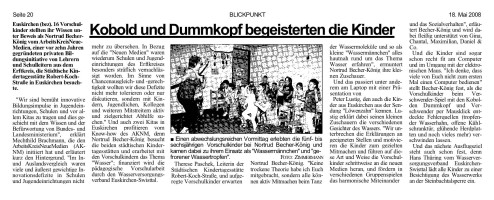 2008.05.18 - Blickpunkt Euskrichen - Kobold und Dummkopf begeisterten die Kinder - Wasser - Euskirchen - WES