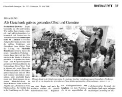 2008.05.21 - Kölner Stadt-Anzeiger Nr. 117 - Als Geschenk gab es gesundes Obst und Gemüse - GesErn - Frechen - RW