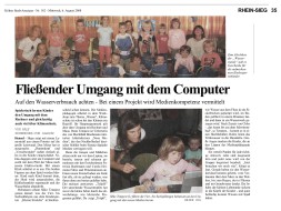 2008.08.06 - Kölner Stadt-Anzeiger Nr. 182 - Fließender Umgang mit dem Computer - Wasser - Hennef - VoBa Bonn