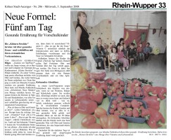 2008.09.03 - Kölner Stadt-Anzeiger Nr. 206 - Neue Formel Fünf am Tag - GesErn - Burscheid-Hilgen - PKW Wintgens