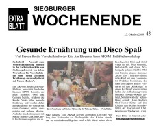2008.10.25 - Extra-Blatt Wochenende - Gesunde Ernährung und Disco-Spass - GesErn - Seelscheid - PKW Kolmitz