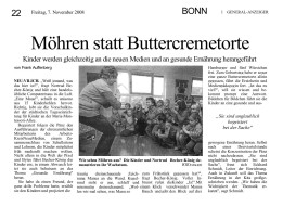 2008.11.07 - Bonner Generalanzeiger - Möhren statt Buttercreme - GesErn - Bonn-Neu-Vilich - RW