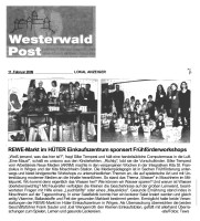 2009.02.11 - Westerwald Post - REWE-Markt im Hüter EKZ sponsert FFW - GesErn - Wirges -PKW Hüter