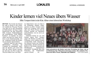 2009.04.08 - General-Anzeiger - Kinder Lernen Viel Neues Übers Wasser - Wasser - Hennef - WTV