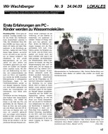2009.04.24 - Wir Wachtberger - Erste Erfahrungen am PC - Wasser - Wachtberg-Villip - WTV