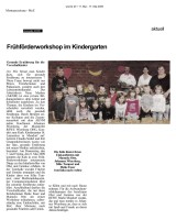 2009.05.11 - Montagszeitung - Frühförderworkshop Im Kindergarten - GesErn - Niederkassel-Mondorf - PKW Wiersberg