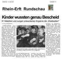2009.05.16 - Rhein-Erft Rundschau - Kinder wussten genau Bescheid - WaWe - Kerpen - RB Frechen-Hürth