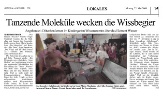 2009.05.25 - General-Anzeiger - Tanzende Moleküle Wecken Die Wissbegier - Wasser - Rheinbreitbach - BHAG