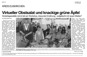 2009.06.12 - Kölner Rundschau - Virtueller Obstsalat Und Knackige Grüne Äpfel - GesErn - Hoven - RW