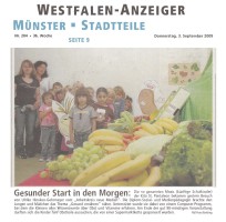 2009.09.03 - Westfalen-Anzeiger - Gesunder Start in den Morgen - GesErn - Münster - RW