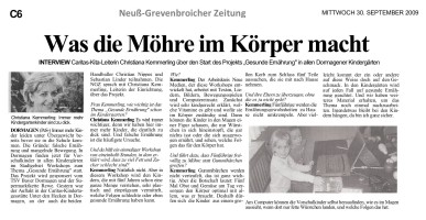 2009.09.30 - Neuss Grevenbroicher Zeitung - Was die Möhre im Körper - GesErn - Dormagen - RW
