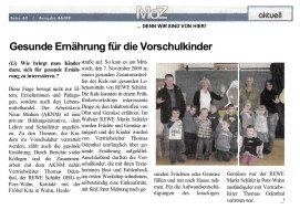 2009.11.09 - Montagszeitung - Gesunde Ernährung für Vorschulkinder - GesErn - Köln-Porz-Wahn - PKW Schäfer