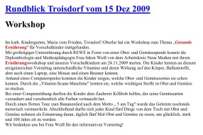 2009.12.15 - Troisdorfer Rundblick - Workshop in der kath. Kita Maria-vom-Frieden - GesErn - Troisdorf-Oberlar - RW
