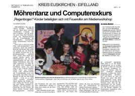 2010.02.10 - Kölnische Rundschau - Möhrentanz und Computerexkurs - GesErn - Mechernich - RW