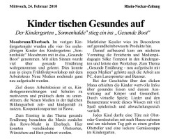 2010.02.24 - Rhein-Neckar-Zeitung - Kinder tischen Gesundes auf - GesErn - Schönbrunn-Moosbrunn - RSW