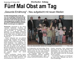 2010.02.25 - Eberbacher Zeitung - Fünf Mal Obst am Tag - GesErn - Schönbrunn-Moosbrunn - RSW