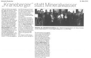 2010.03.26 - Kölnische Rundschau - Kranenberger statt Mineralwasser - Wasser - Euskirchen - WES