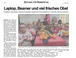 2010.05.21 - Zeitung für Ennepetal - Laptop, Beamer und viel frisches Obst - GesErn - Ennepetal - RW