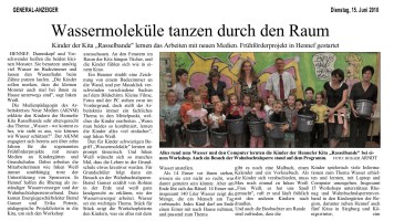 2010.06.15 - General-Anzeiger - Wassermoleküle tanzen durch den Raum - Wasser - Hennef - rhenag, WTV