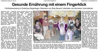 2010.09.15 - Badisches Tagblatt - Gesunde Ernährung mit einem Fingerklick - GesErn - Bischweier - RSW