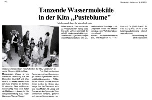 2010.10.17 - Blick aktuell - Tanzende Wassermoleküle in der Kita Pusteblume - Wasser - Meckenheim - WTV