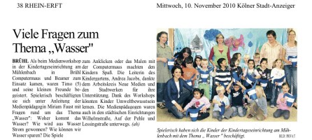 2010.11.10 - Kölner Stadt-Anzeiger - Viele Fragen zum Thema Wasser - Wasser - Brühl - Stadtwerke Brühl