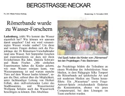 2010.11.11 - Bergstraße Neckar - Römerbande wurde zu Wasserforschern - Wasser - Ladenburg - Stadtwerke Ladenburg