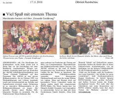 2010.11.17 - Olbrück Rundschau - Viel Spaß mit ernstem Thema - GesErn - Niederzissen - PKW Schröder