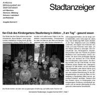 2011.02.10 - Gernsbacher Stadtanzeiger - 5 am Tag gesund essen - GesErn - Gernsbach - RSW