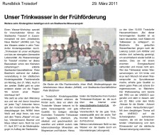 2011.03.29 - Rundblick Troisdorf - Unser Trinkwasser in der Frühförderung - Wasser - Troisdorf - Stadtwerke Troisdorf
